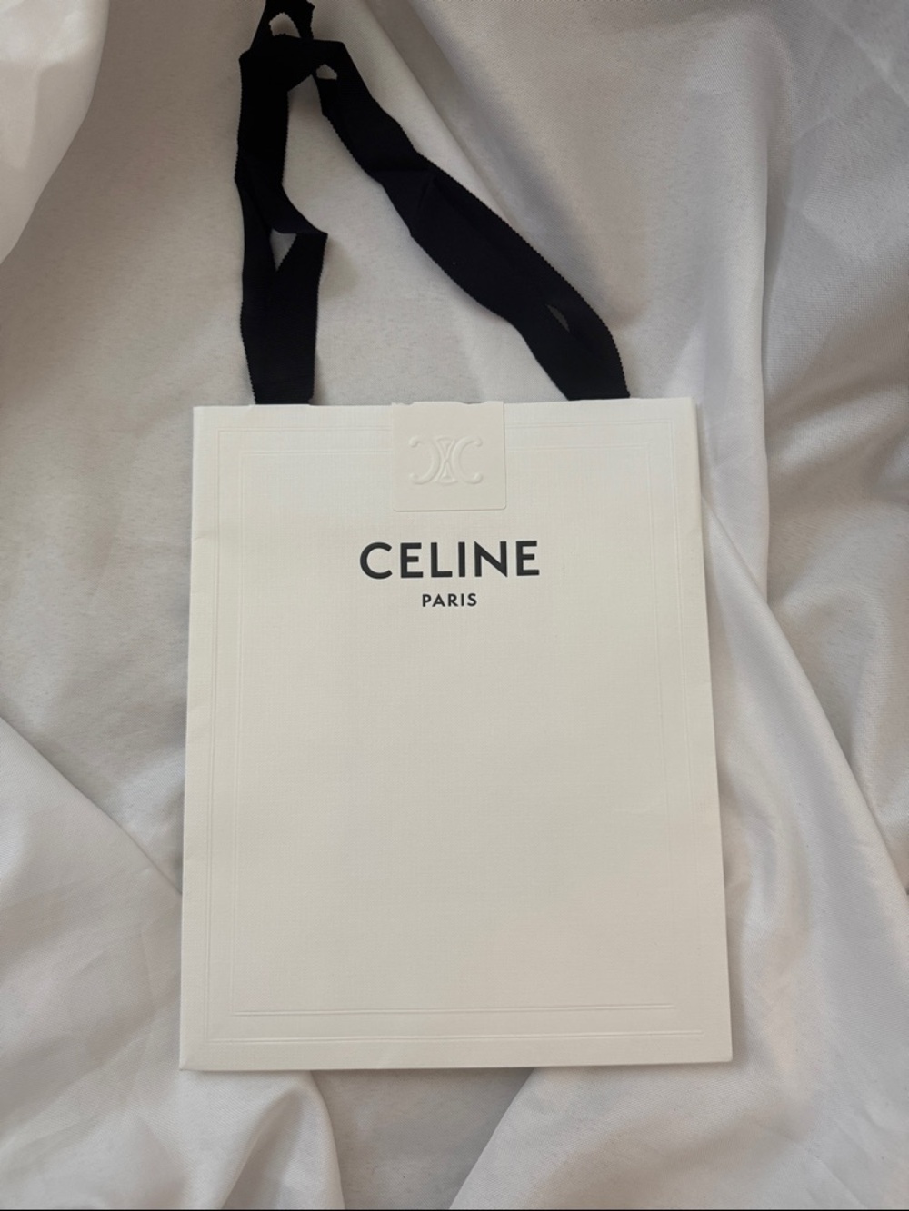 Celine White Bag with Black Accents